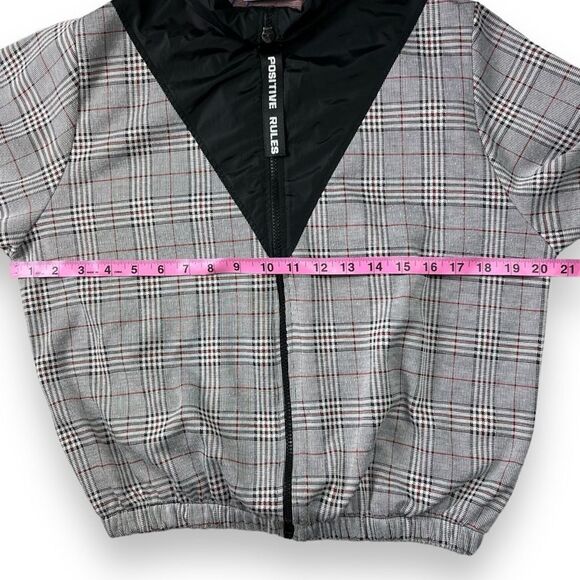 Zara Trafaluc Plaid Lightweight Crop Zip Jacket Medium M Women’s Positive Rules - Picture 11 of 12